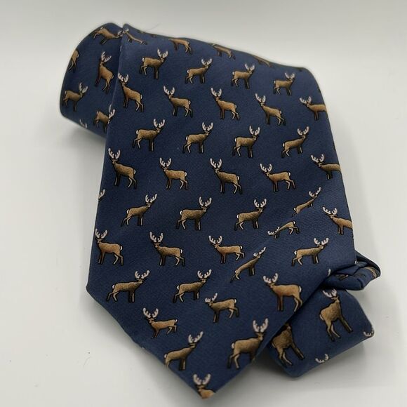 Ties to Nature Reindeer 100% silk handmade tie - Picture 4 of 4